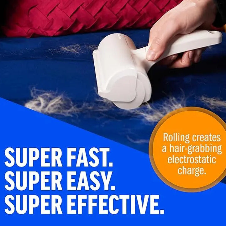 Reusable Pet Hair Remover, Manual Lint Roller for Furniture & Clothing, Compact & Portable