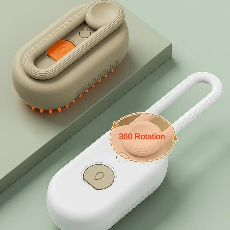 Steam Cat Brush for Grooming & Massage, Rechargeable Pet Hair Removal Comb with USB Cable