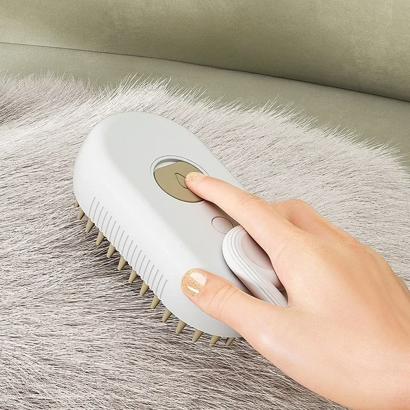 Steam Cat Brush for Grooming & Massage, Rechargeable Pet Hair Removal Comb with USB Cable